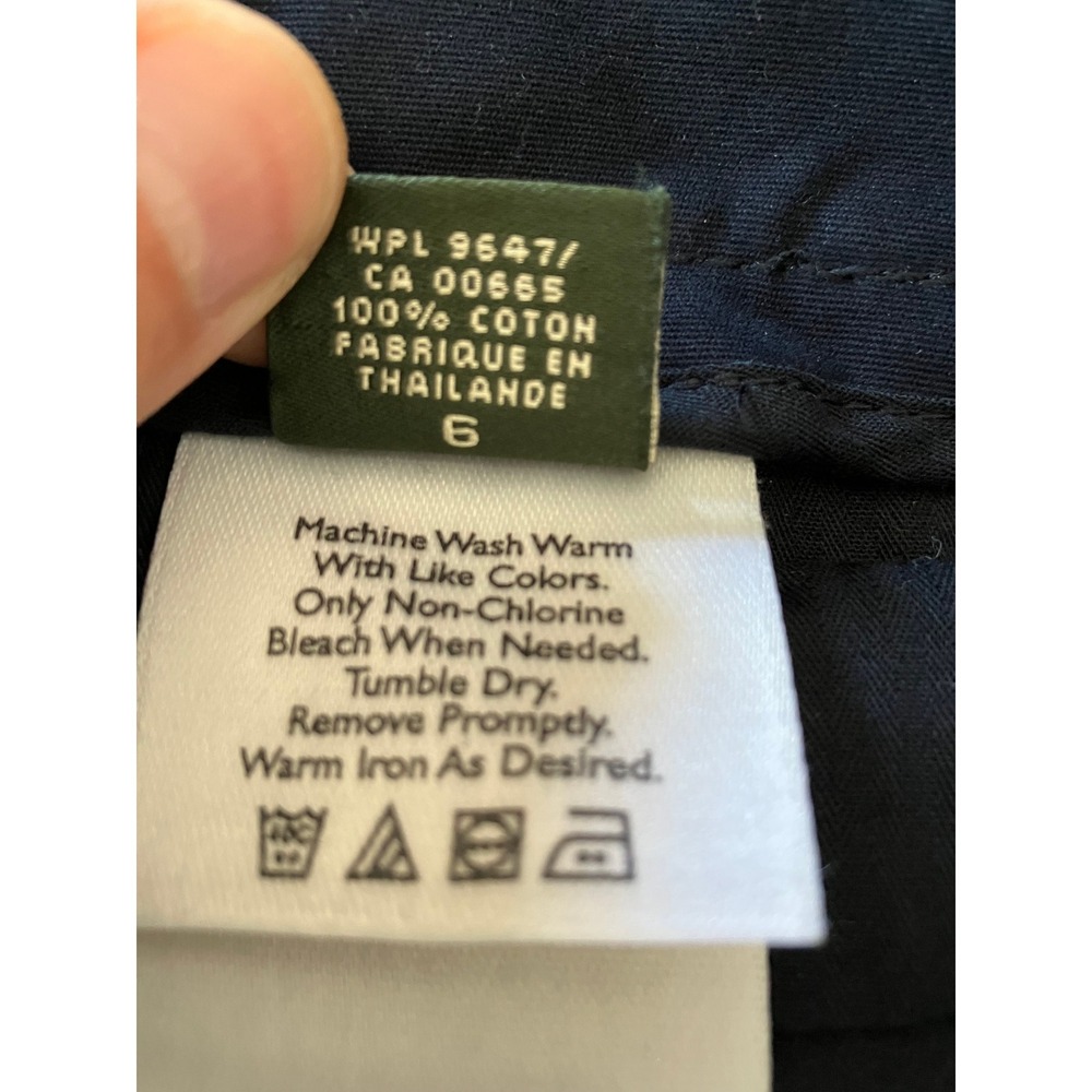 Eddie Bauer Vashon Fit Cotton Cropped Straight Leg Pant‎ Navy Womens Size 6 - Picture 6 of 6